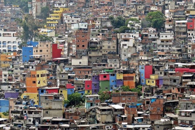 Rio de Janeiro's favelas. Almost half of Brazil's population lives in slums such as these.