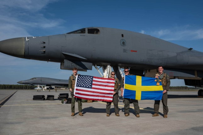 US Bombers Land in Sweden for First Time