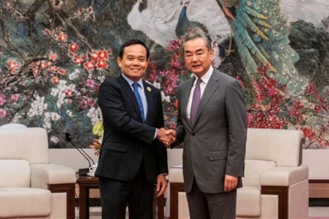 China's top diplomat Wang Yi (right) meets with Vietnam's Deputy Prime Minister Tran Luu Quang on Wednesday. Photo: fmprc.gov.cn