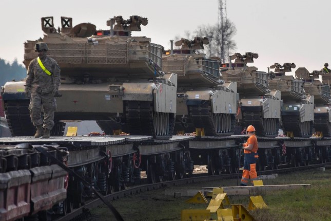 American Abrams tanks roll into Ukraine